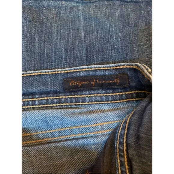 Citizens Of Humanity #002 Ingrid Low Waist Flare Dark Blue Denim Jean Size 25 - Picture 6 of 6